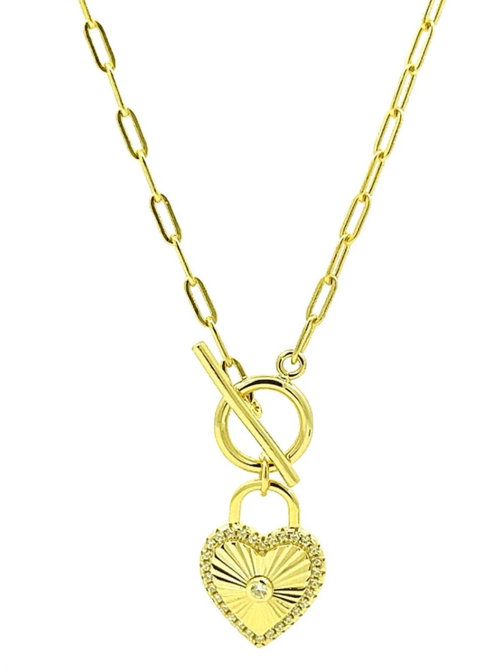 Locked Heart Gold Necklace Gold tone